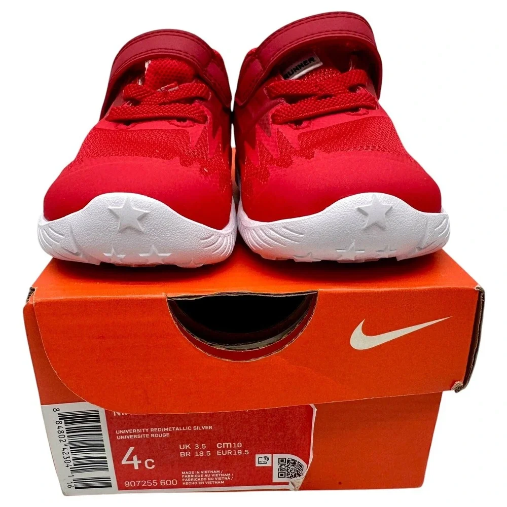 NWB‎ Nike Star Runner (TDV) 907255 600 University Red/Metallic Silver Kids Sz 4C